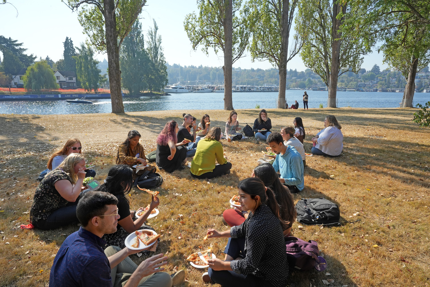 UW GCGP Class of 2023 & 2024 students having lunch at Immersion Day, September 2022